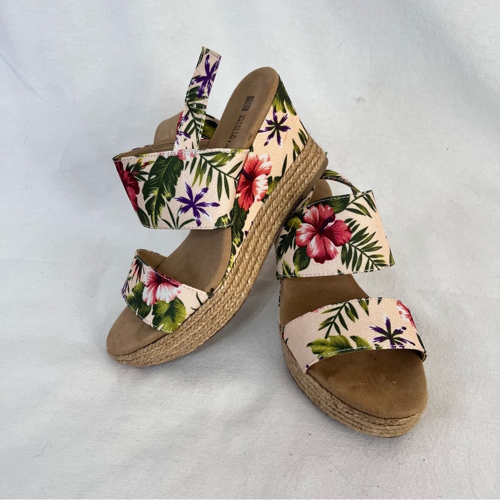 White Mountain | Espadrille Wedges | Hawaiian Floral Size 7